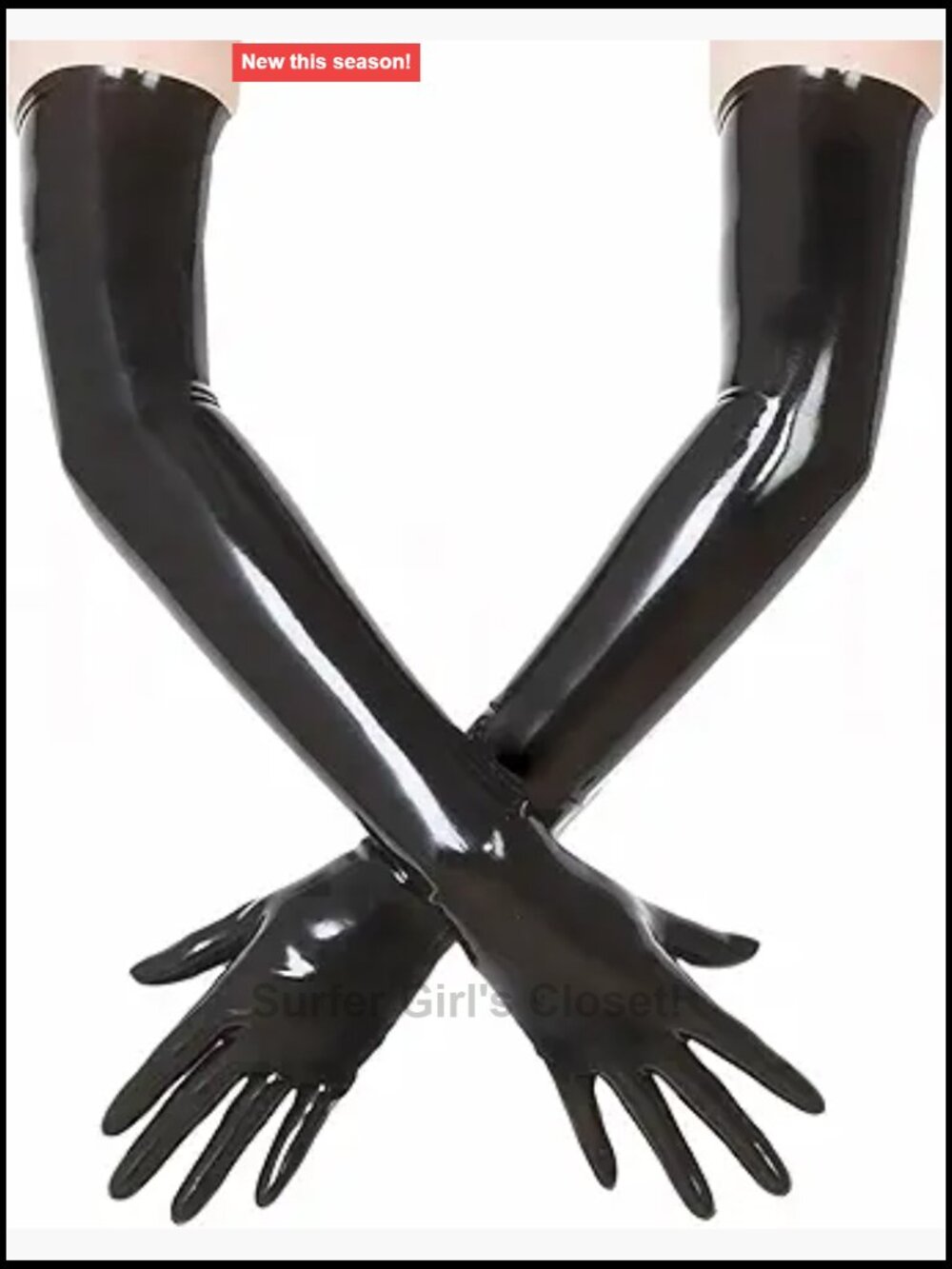 Latex Long Gloves for Cosplay Rubber Gloves Party Clubwear